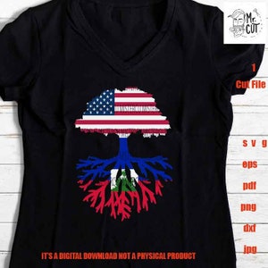 American Grown haitian Roots SVG, DXF, America Flag, haiti Flag, family roots, Family tree, cut file, png high resolution, PDF