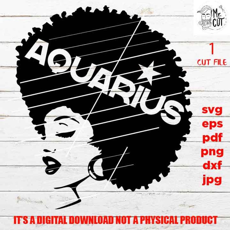 Aquarius Afro Zodiac Birthday sign Black Queen Black woman | Etsy
