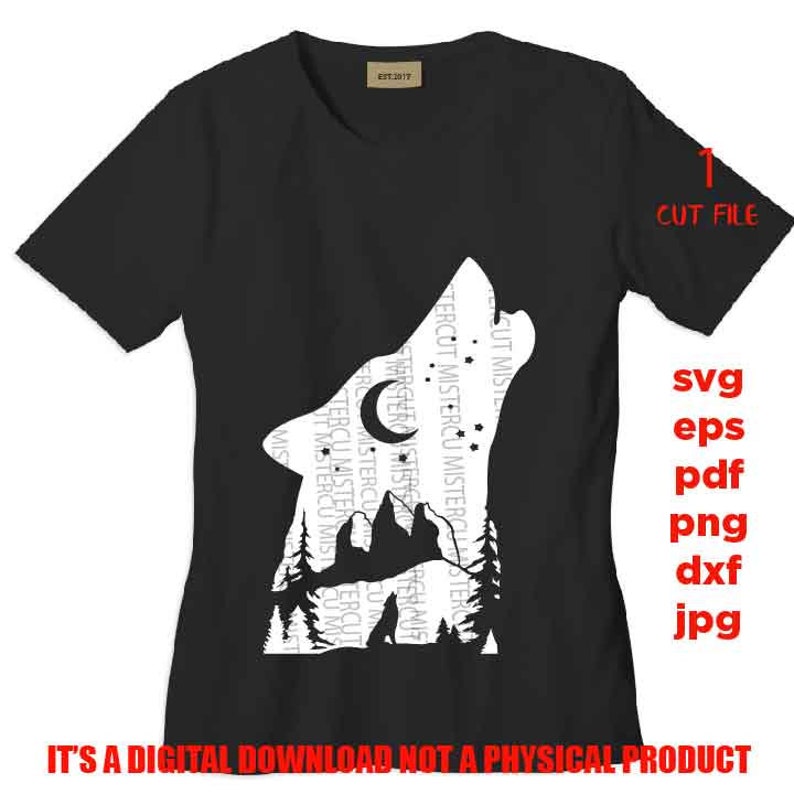 Howling wolf head svg mountain svg adventure decal SVG PNG ...