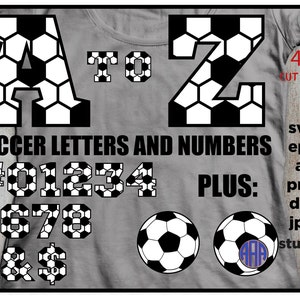FUSSBALL Alphabet & Zahlen, FUSSBALL Zahlen, Cut Files Silhouette Studio Cricut Svg Dxf Jpg Png Eps Cut File, Ai