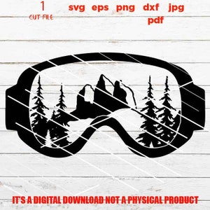 Berg Schnee Brille, Snowboard, Adventure Aufkleber Vektor-Design, SVG, PNG, Dxf, Jpg, Eps, Cut File, Berg svg, Outdoor Schild, Ski Shirt
