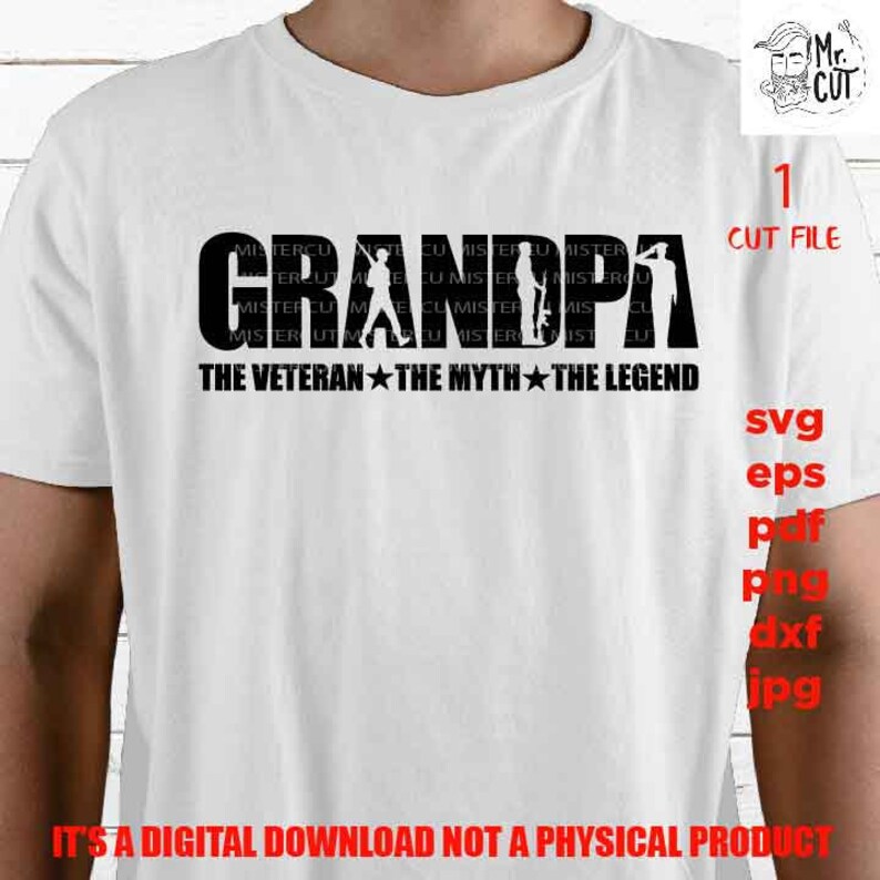 Download Grandpa shirt vector design veteran army mith legend | Etsy
