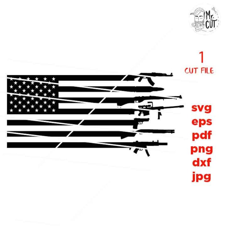 Download American Flag made with Guns SVG gun flag svg flag gun svg ...