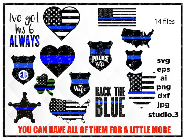 Download Shamrock Police thin blue line usa flag SVG cut file dxf ...