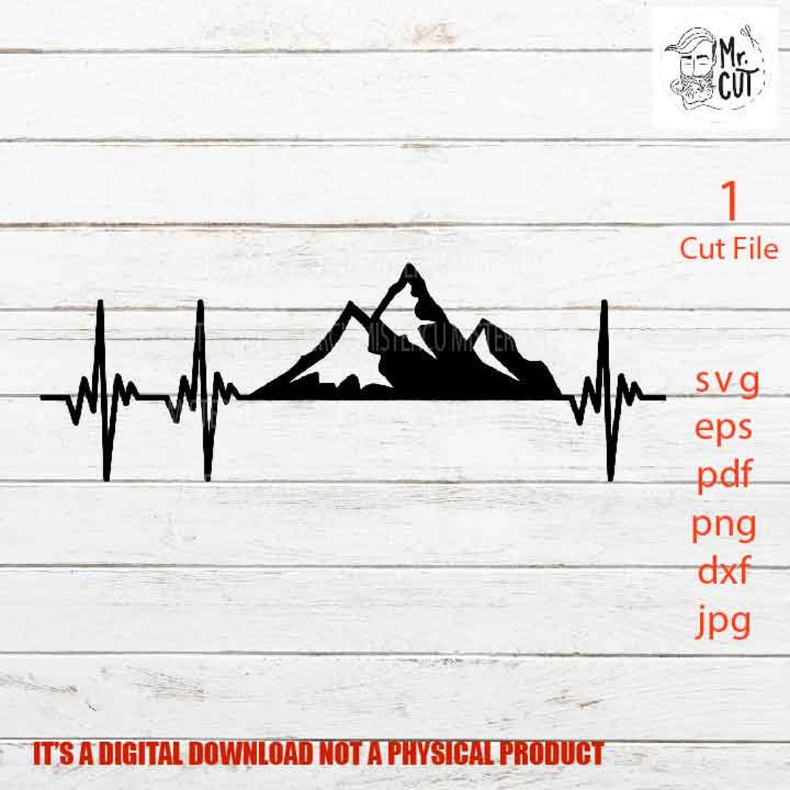Heartbeat mountain svg mountain svg adventure decal SVG | Etsy