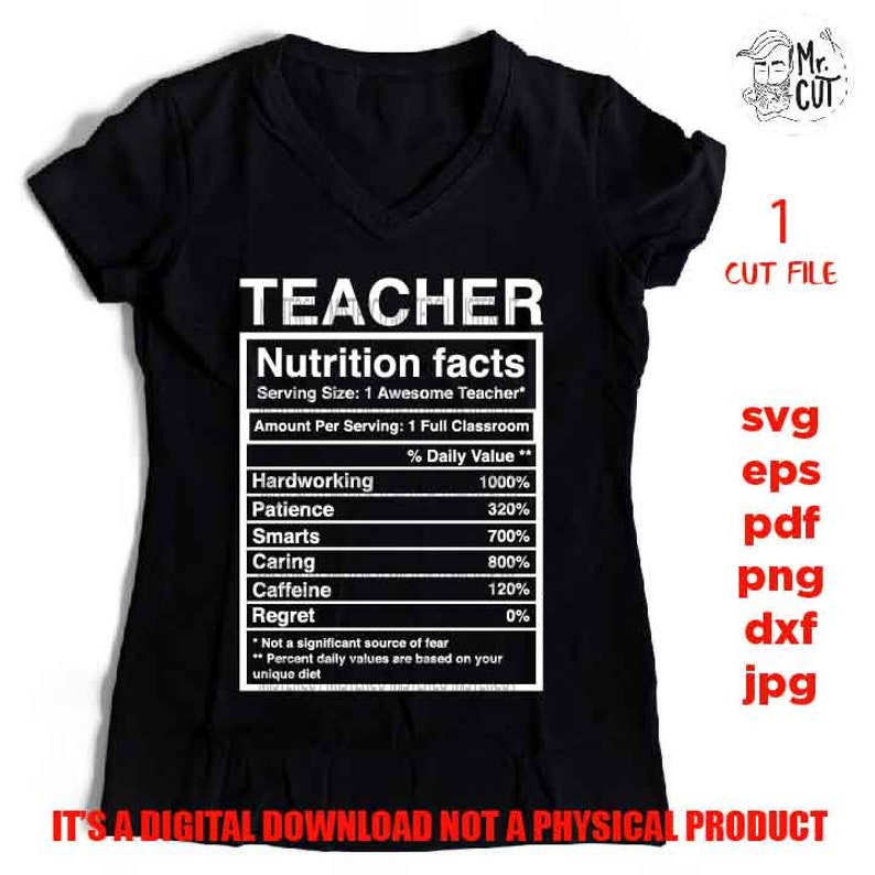 Download Teacher Sign Svg Png Jpg Mirrored Teacher Nutrition Facts School Svg Appreciation Svg Eps Teacher Svg Teacher Shirt Clip Art Art Collectibles