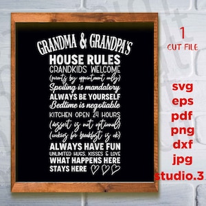 Reglas de la casa de los abuelos (svg dxf, png, jpg)
