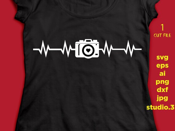 Heartbeat Photo Camera Ekg Camera Love Svgpng Dxf Eps Etsy