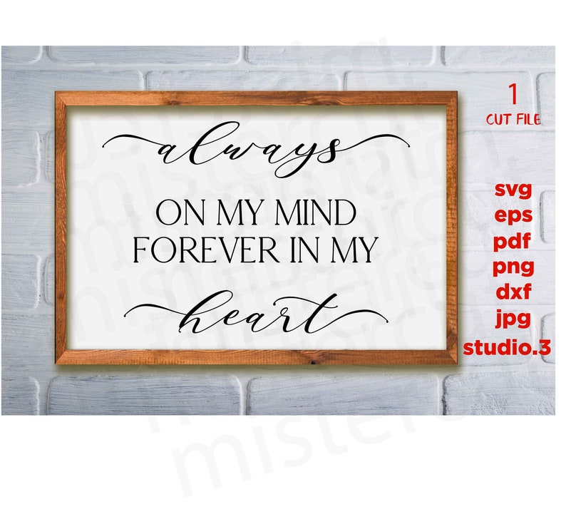 Download Always on my mind forever in my heart memorial svg sign | Etsy