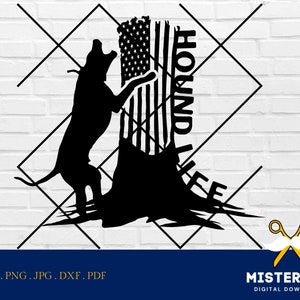 Hound Life Usa Tree vector design svg, png sublimation, DxF EpS, png, jpg, pdf cut file, sign or shirt svg