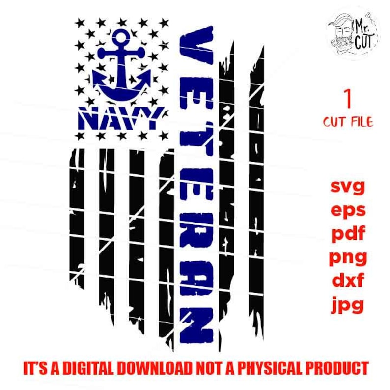 Download USA navy veteran flag navy flag Svg Distressed Flag Svg | Etsy