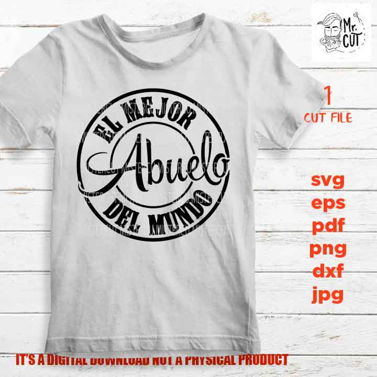 El mejor abuelo del mundo SVG File Fête des Pères svg dxf | Etsy