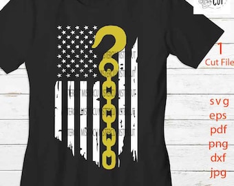 Tow Truck Svg, Yellow Line Distressed flag Svg, PNG, Dxf, mirrored jpg, american flag, USA flag, Tow strap hook Vehicles Recovery Shirt