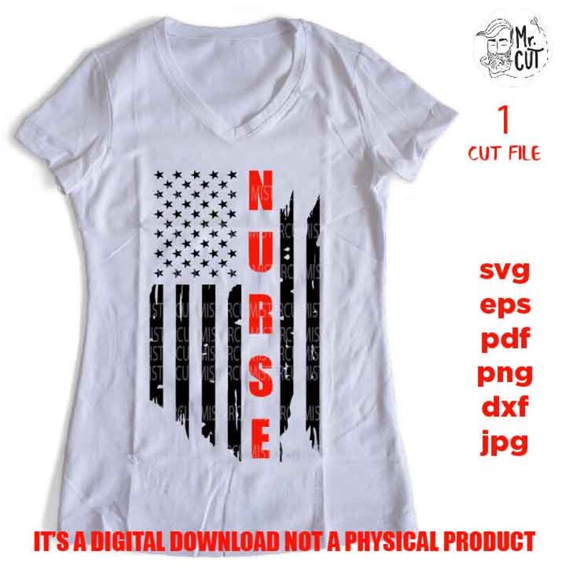 Download USA flag svg nurse Flag shirt vector design sign nurse ...