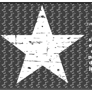 Ster, ster Distressed SVG, EPS, DXF, png, jpg digitale snijbestanden voor de Silhouette Cricut, ster grunge, noodlijdende ster, cowboys