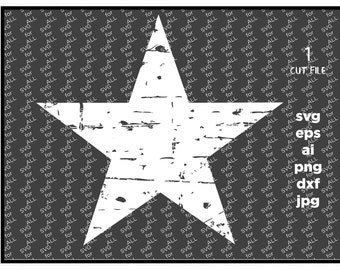 Star, star Distressed SVG, EPS, DXF, png, jpg digital cut files for Silhouette Cricut , star grunge, distressed star, cowboys