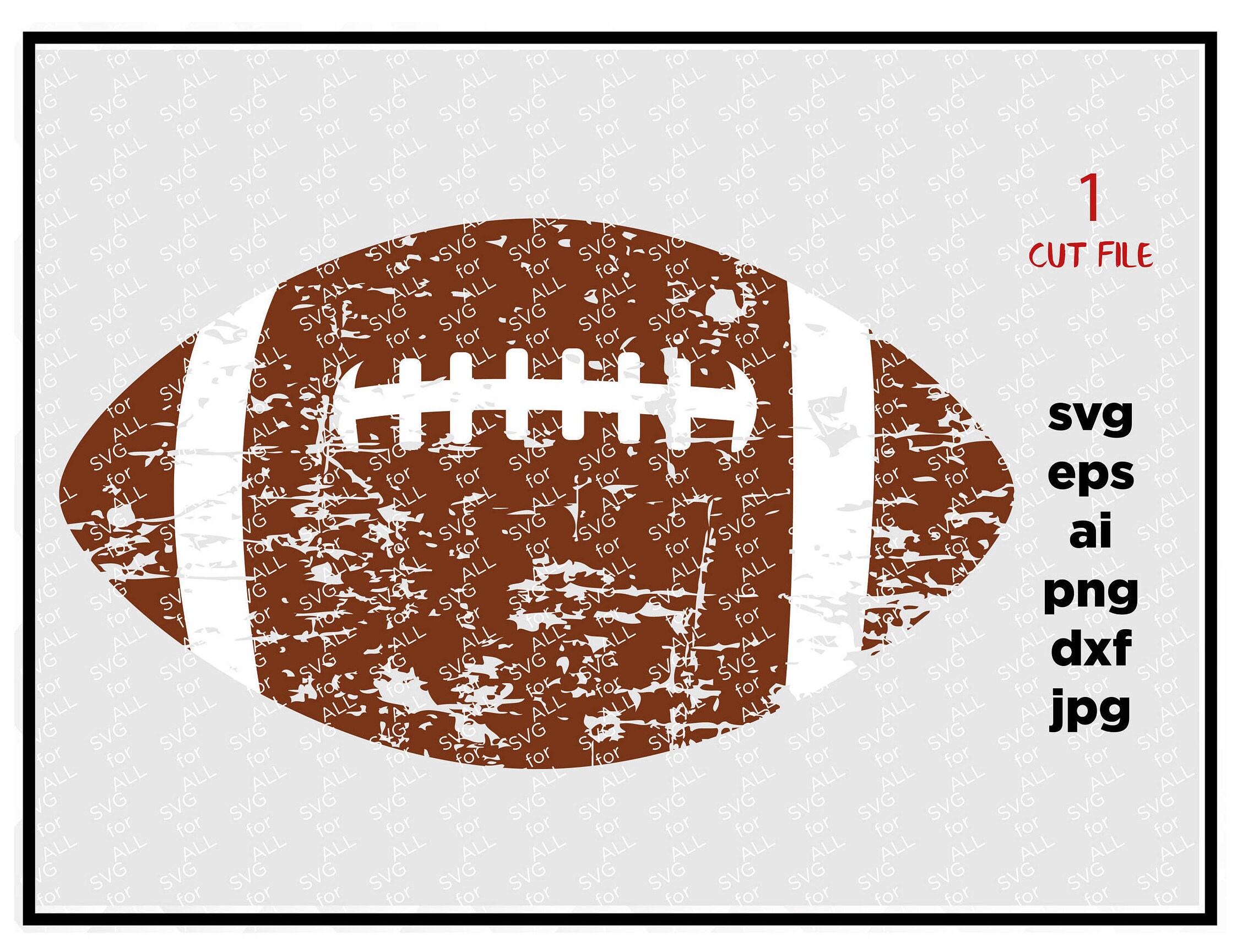 Distressed Football Outline Svg