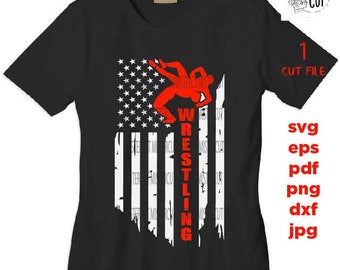 USA flag svg, wrestling svg, wrestler fan usa Flag, wrestling Distressed Flag, Distressed flag Svg, PNG, Dxf, usa flag, wrestling  shirt