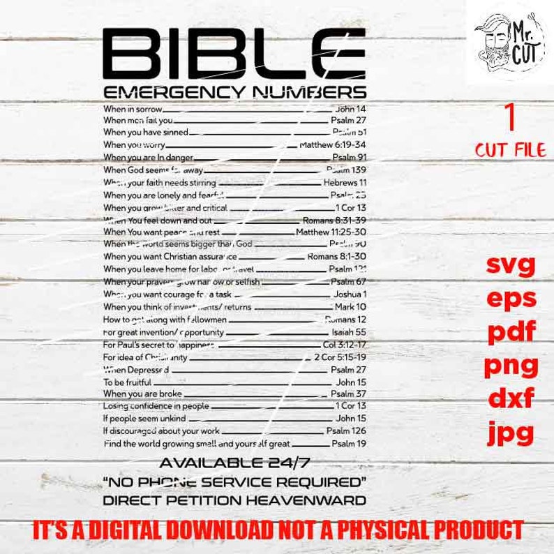 bible emergency numbers svg sign vector design png high etsy