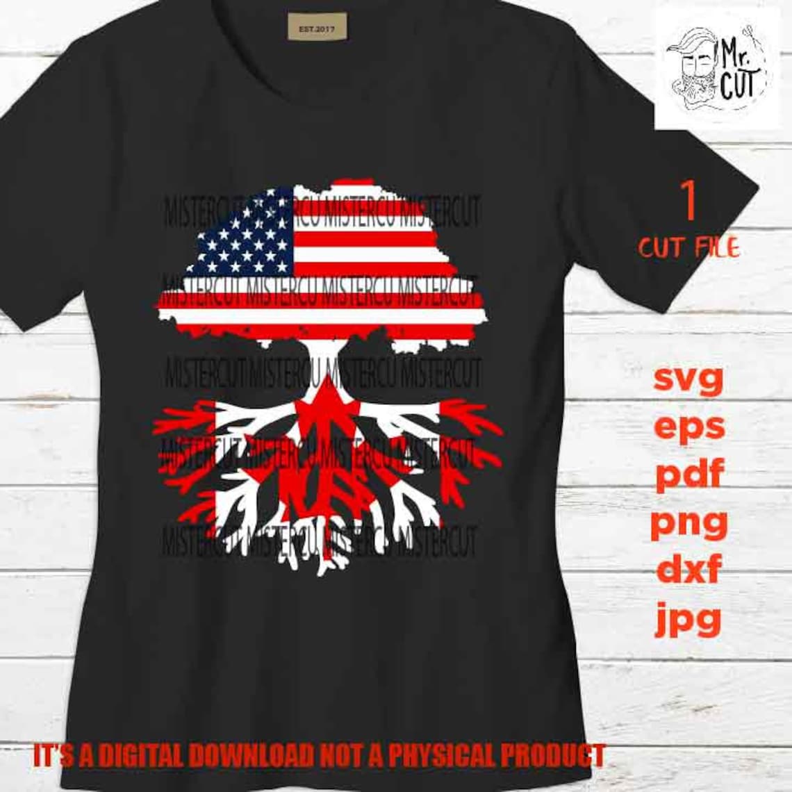 American Grown Canadian Roots T-Shirt - 100% Cotton, Patriotic Tee, USA Made, Sizes S To 4XL