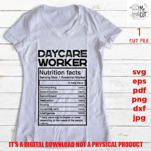 Dagopvang werknemer feiten shirt vector design, teken svg, postbode idee cadeau, teken Svg, PNG hoge resolutie, Dxf, eps, pdf, essentiële werknemer