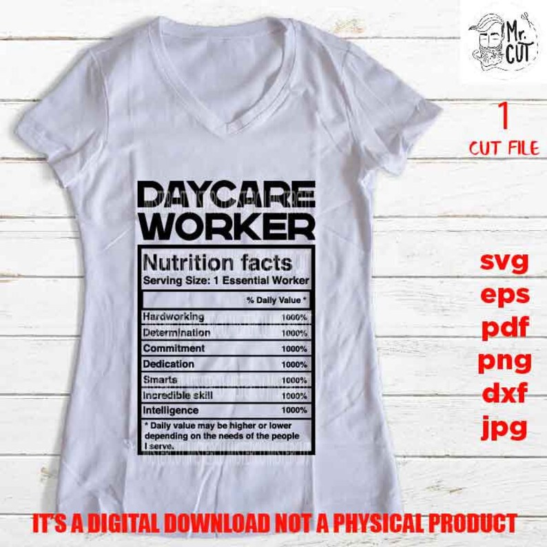 Daycare worker facts shirt vector design sign svg postal ...