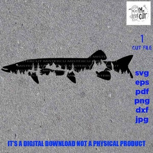 Muskellunge Muskies svg, Muskky, Longe, PNG hohe Auflösung, Dxf, Fischer Geschenkidee, See Fisch Design, FISHING svg, Fisch Shirt Vektor-Design