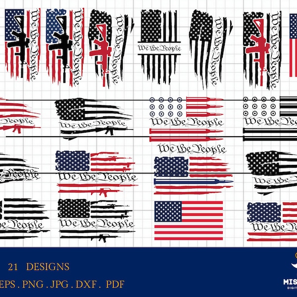 Bundle digital files, we the people SVG, patriot svg, file for cricut and silhouette, independence day svg, 21 designs