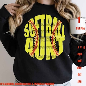 Softball Tante svg, png, Dxf, pdf, png Sublimation, Softball Shirt svg, Softball dxf, Softball cut-Datei