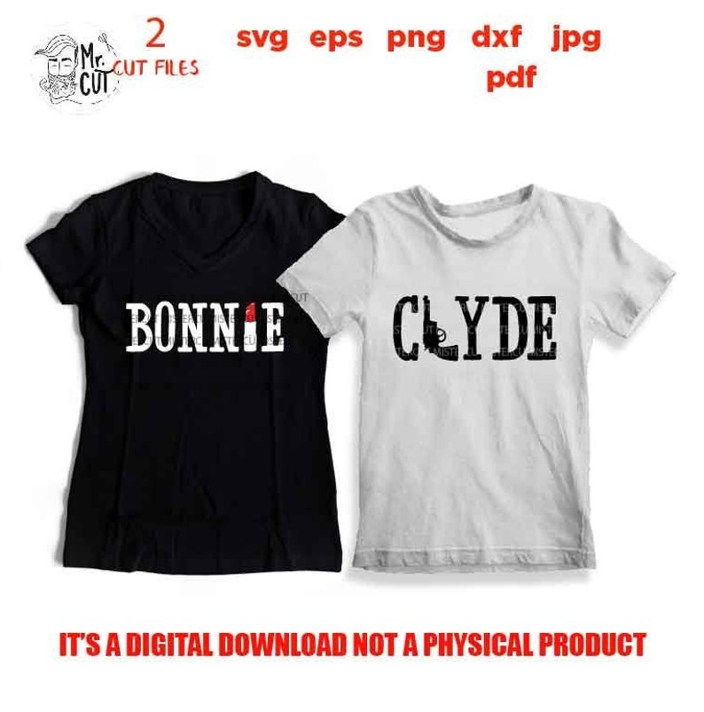 Download Matching Couples Wedding SVG bonnie and clyde honeymoon | Etsy