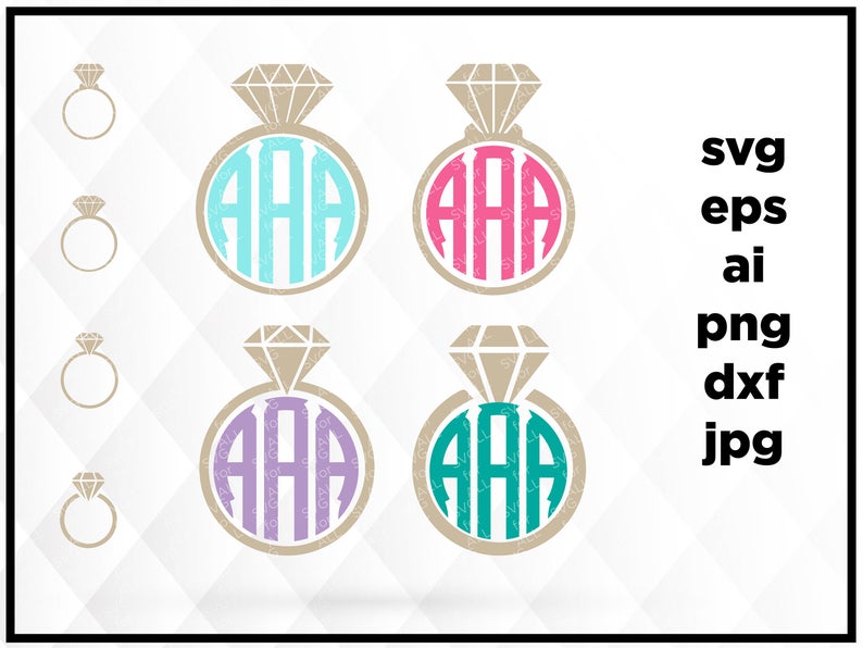 Download Silhouette Wedding Svg Frame Svg Diamond Wedding Ring Svg Cut Files Monogram Frames For Vinyl Cutters Screen Printing Die Cut Machines Clip Art Art Collectibles