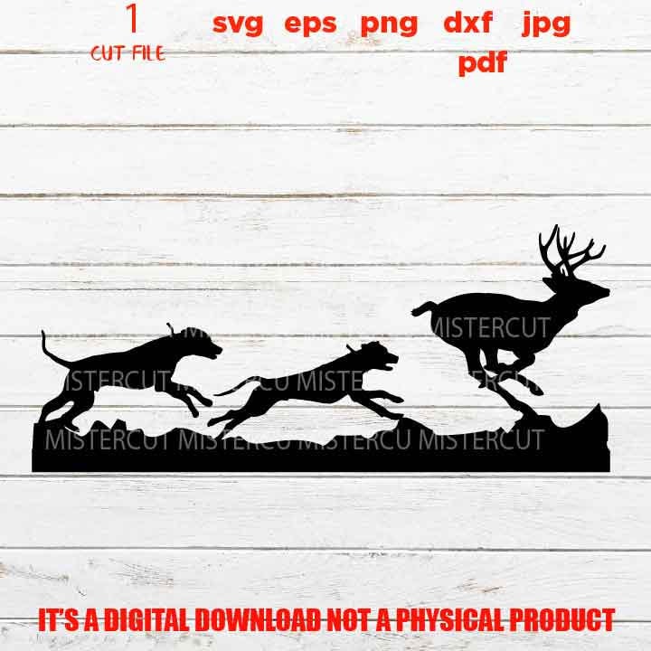 Hounds Hunting Deer Svg Hunt Ign Svg Adventure Decal SVG Etsy