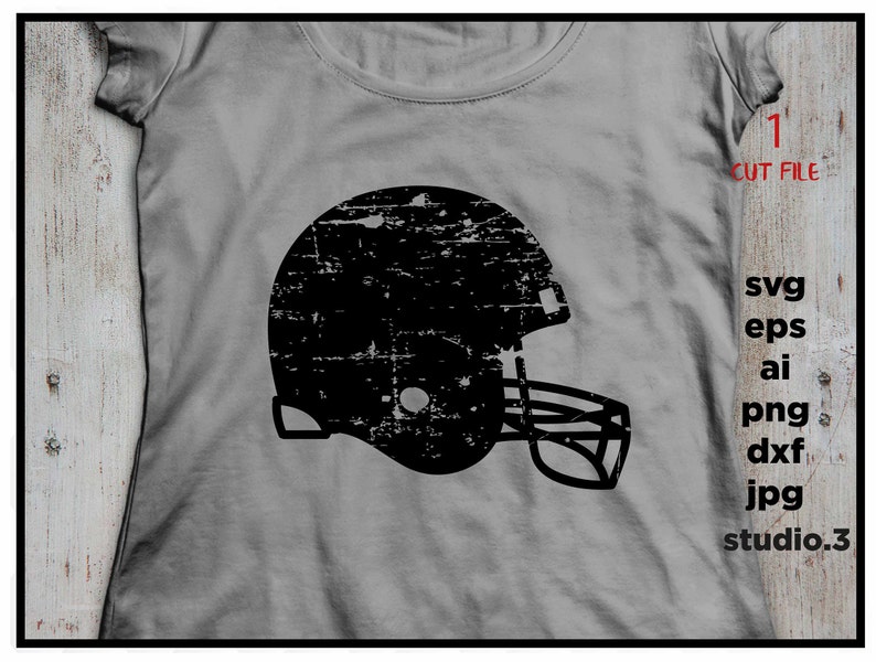 Download Football helmet SVG Cut File distressed football svg DXF ...
