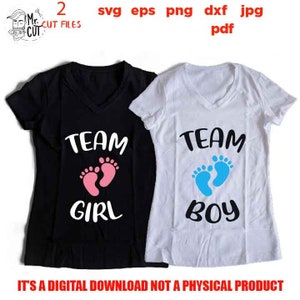 Team Mädchen Team Junge SVG, DxF, Eps, Schnittdatei, png hohe Auflösung, jpg Transfer, Printable Digital, Baby Füße, Junge, Mädchen, Geschlecht offenbaren Party
