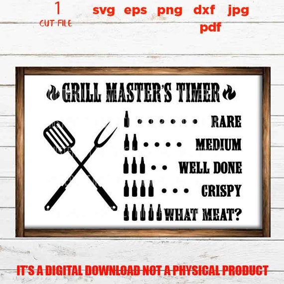 BBQ Timer SVG, Grill Master svg, Clipart for Cricut, Funny Grill Saying  svg, Bbq Beer svg, Grill Dad svg | Vector Cut File, Digital download