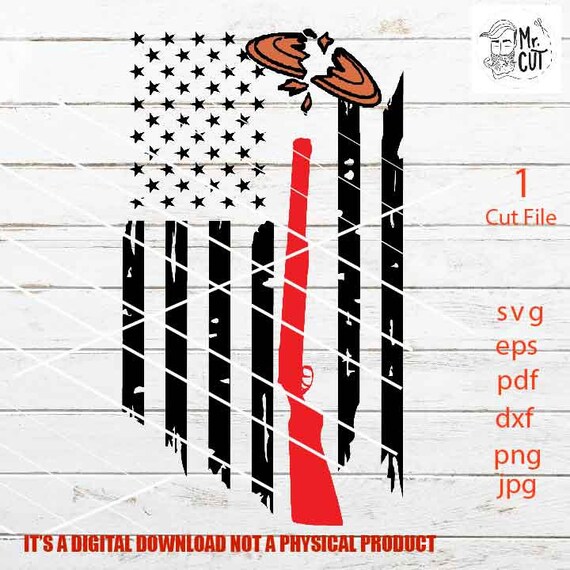 Trap Shooting USA Flag SVG, PNG, Dxf, Jpg Paper Transfer, Eps, Cut