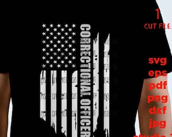 USA flag svg, Correctional Officer Flag, Thin Silver Line Flag, Correctional Officer Distressed Flag Distressed flag Svg, PNG, Dxf, usa flag