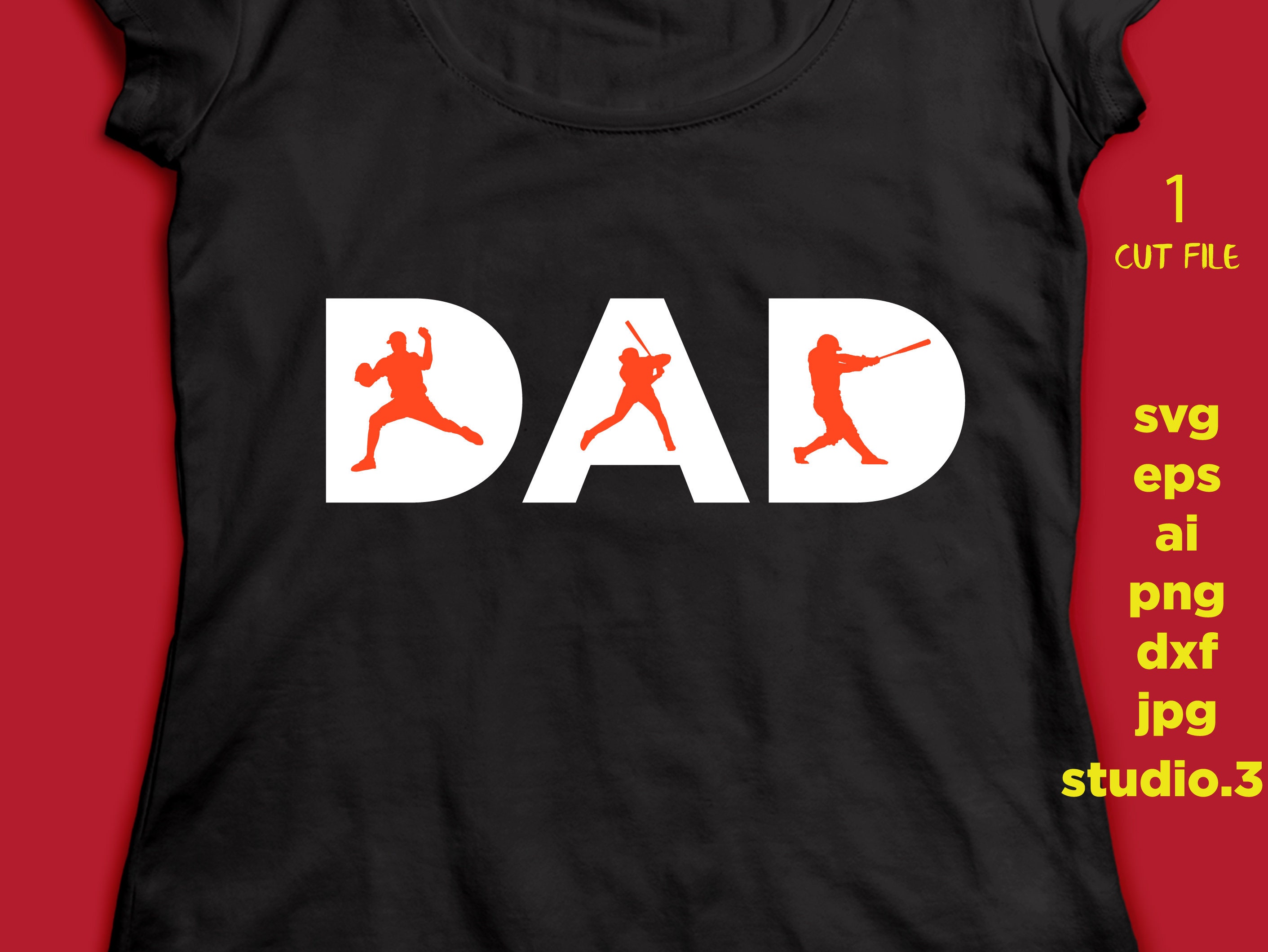 Baseball Dad Baseball Dad SVG PNG Dxf Cricut Silhouette - Etsy