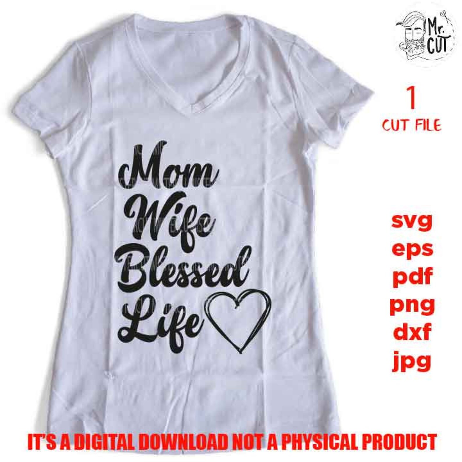 Download Mama Wife Blessed Life Svg Mom Svg Mother's Day Svg dxf | Etsy