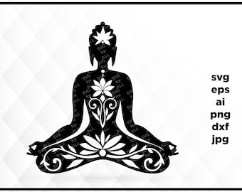 Buddha, Buddha svg, Buddha art, Buddha artwork, Buddha graphic, Buddha png, Buddha icon, meditation, yoga, svg for silhouette, cricut svg