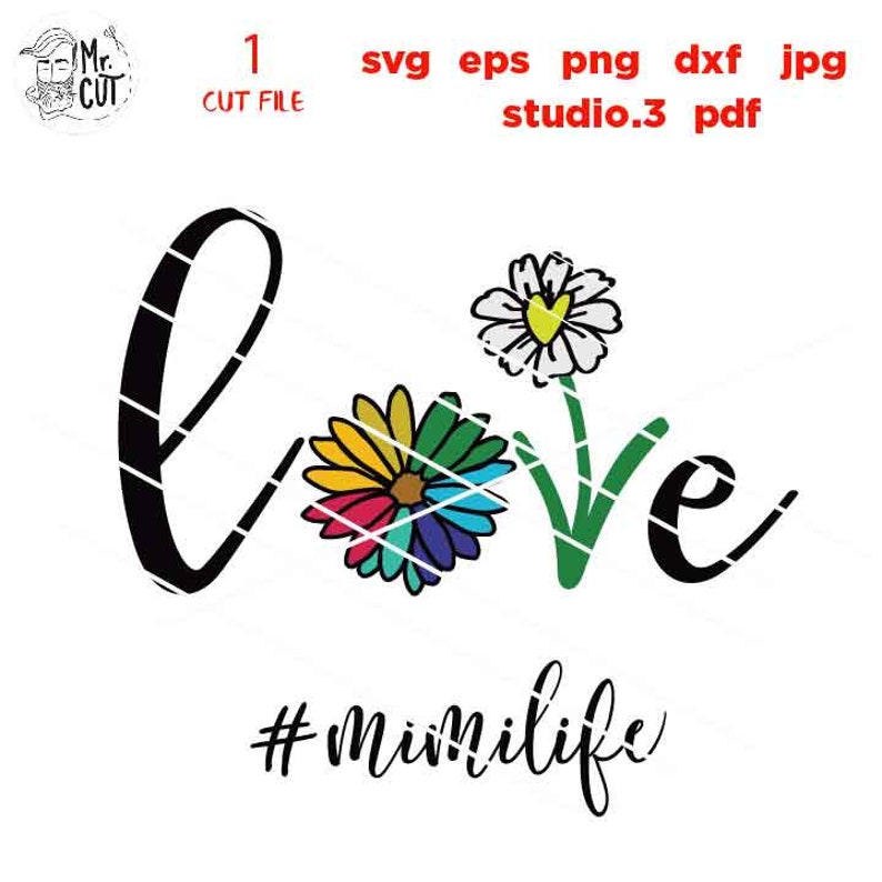 Download Love mimi SVG Grandma Svg dxf jpg mirrored cut file png | Etsy