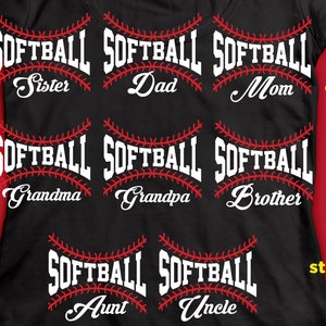 Softball relatives, Softball svg, Softball Mom, uncle, aunt, grandpa, grandma, sister, dad, brother svg, DxF, EpS, cut file Cut file