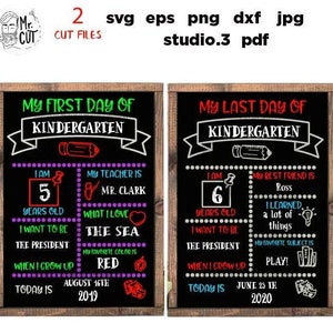 Erster und letzter Tag Tafel SVG Bundle, DxF, EpS, geschnittene Datei, jpg übertragen, Erster Tag der Schule SVG, Tafel Zeichen SVG, Last Day of SchooL