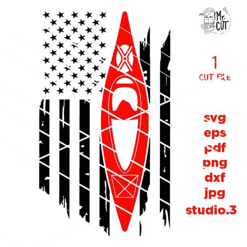 mirrored jpg kayak Tshirt kayak tee shirt svg PNG kayak Svg Kayak American USA Flag svg Dxf kayak Gift Idea kayak Svg Design