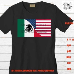 America and Mexico svg, Mexico Svg, Friendship of America with Mexico, Usa Mexico Friendship SVG, DXF, America Flag, cut file, png