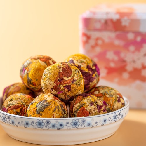 10 Assorted Flowering Tea Balls Art Teabloom Blooming Flowers Etsy