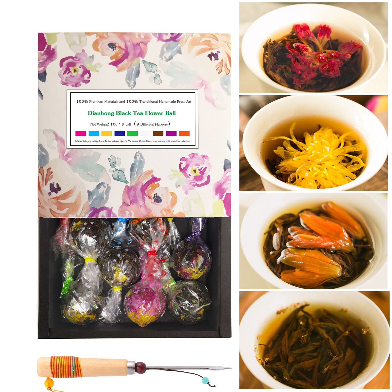 9 Flavor Black Tea Flower Ball Gift Set Tea Variety Pack Etsy