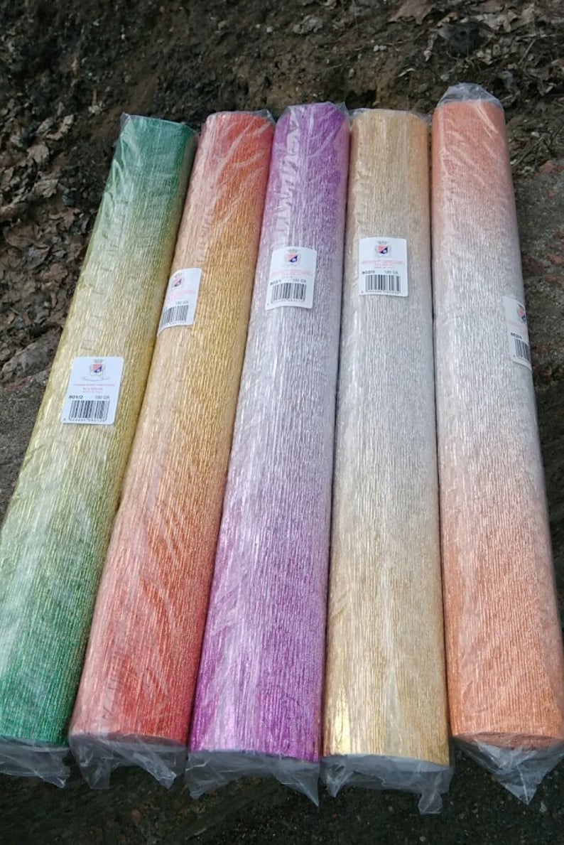 Metallic Crepe Paper Italian Crepe Paper Rolls Paper Etsy UK