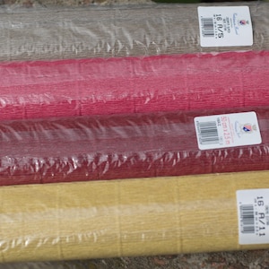 Italian Crepe Paper Rolls, Paper Flowers, Crepe Paper, Paper Crafts, Rolls of Paper,Italian Stretch Crepe Paper, Florist Gift Wrap.