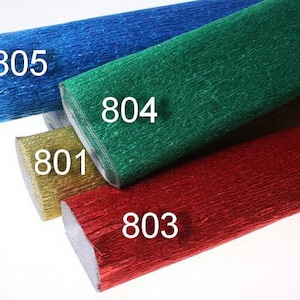 Metallic  Crepe Paper, Italian Crepe Paper Rolls,Paper flowers, Wrapping paper, decor,Crepe paper decor, Florist Gift Wrap, Table decor.